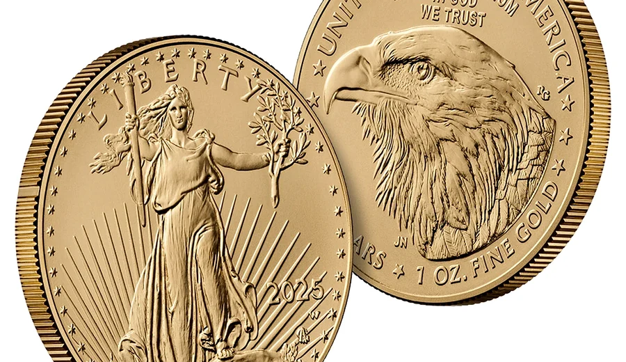 Gold American Eagle reference image for dimensions