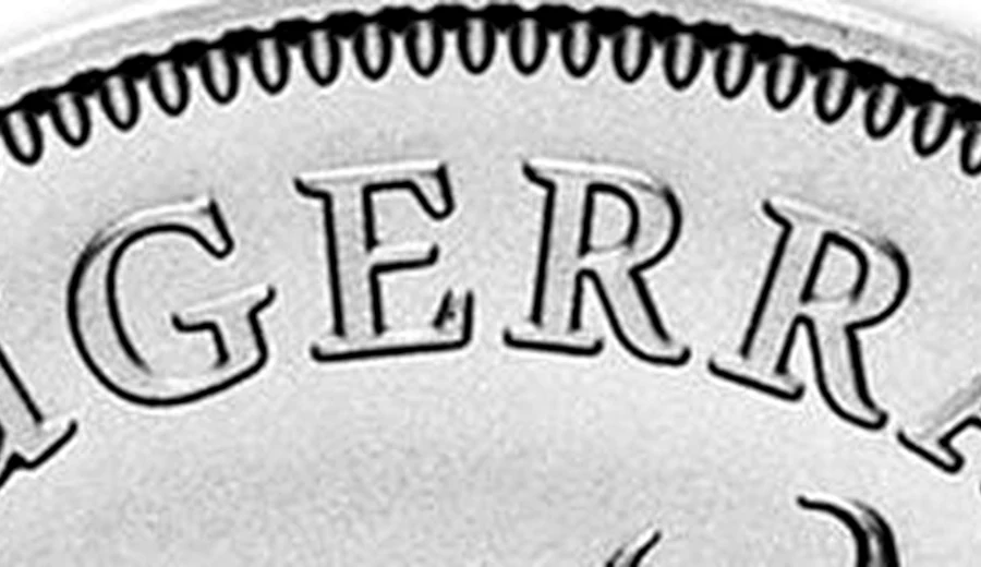 Silver Krugerrand lettering detail