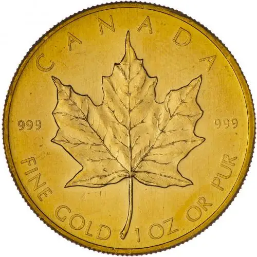 1980 1oz Gold Maple Leaf Bullion Coin