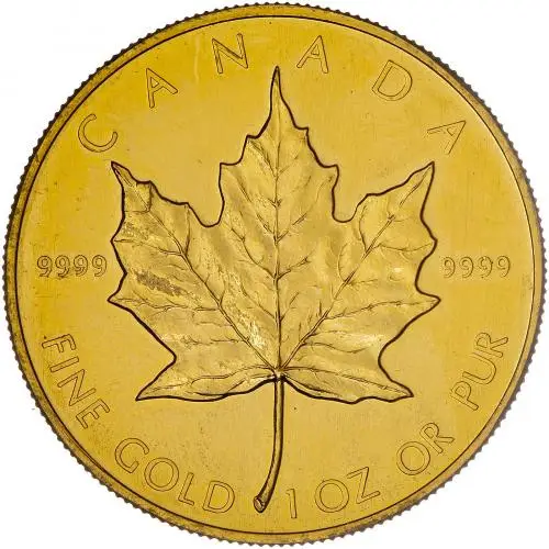 1988 1oz Gold Maple Leaf Bullion Coin