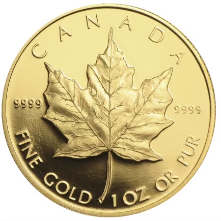 1989 1oz Gold Maple Leaf Bullion Coin