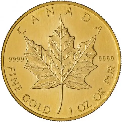 1992 1oz Gold Maple Leaf Bullion Coin