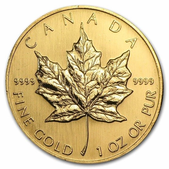 1998 1oz Gold Maple Leaf Bullion Coin