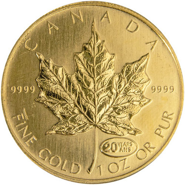 1999 1oz Gold Maple Leaf Bullion Coin