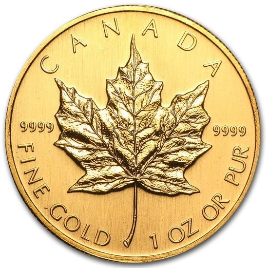 2002 1oz Gold Maple Leaf Bullion Coin