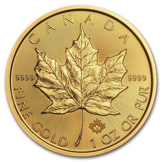 2019 1oz Gold Maple Leaf Bullion Coin