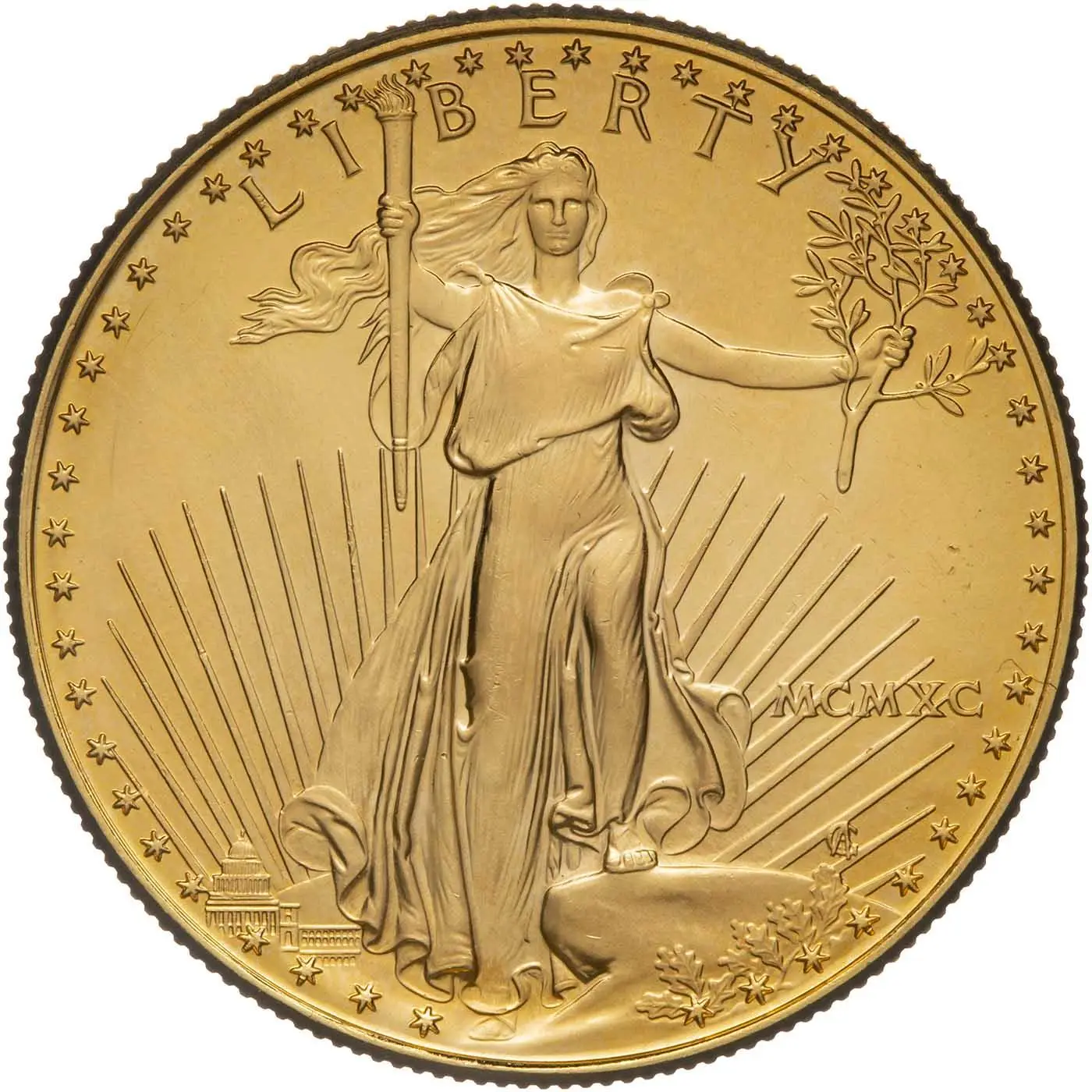 1990 1oz Gold American Eagle Bullion Coin