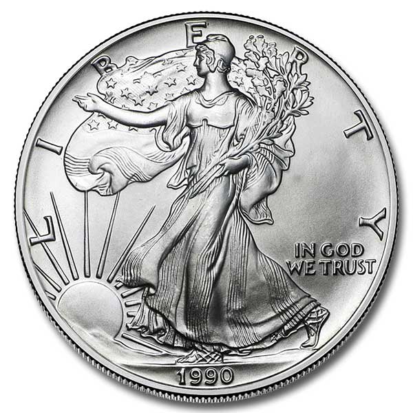 1990 1oz Silver American Eagle Bullion Coin