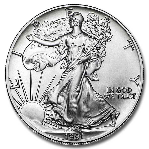 1991 1oz Silver American Eagle Bullion Coin