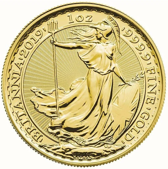2019 1oz Gold Britannia Bullion Coin - 999.9 Fine Gold